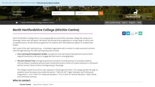 North Hertfordshire College (Hitchin Centre) | Hertfordshire Directory