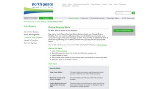 North Peace Savings and Credit Union - Online Banking Alerts