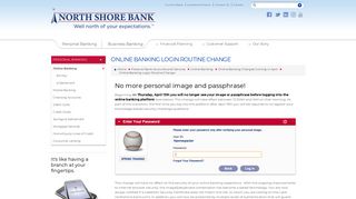 Online Banking Login Routine Change - North Shore Bank