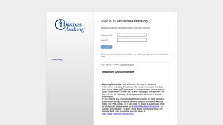 Sign in to i-Business Banking