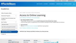 Access to Online Learning - NorthShore University HealthSystem