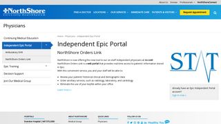 Independent Epic Portal - NorthShore University HealthSystem