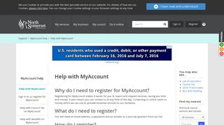 Help with MyAccount - North Somerset Council