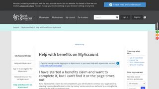 Help with benefits on MyAccount - North Somerset Council
