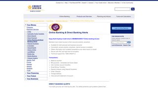 North Sydney Credit Union - Online Banking & Direct Banking Alerts