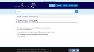 Check your account | North Tyneside Council