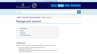 Manage your account | North Tyneside Council