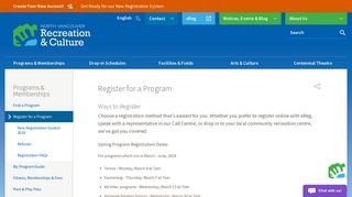Register for a Program | North Vancouver Recreation and Culture ...