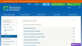 Registration FAQs | North Vancouver Recreation and Culture ...