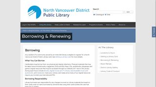 Borrowing & Renewing | North Vancouver District Public Library