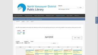 Program & Event Calendar - North Vancouver District Public Library