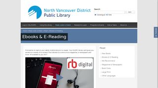 Ebooks & E-Reading | North Vancouver District Public Library
