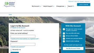Log in to My Account - My Account - United Utilities