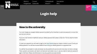 Login help | University of Northampton