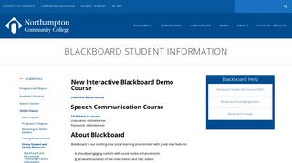 Blackboard Student Information | Northampton Community College