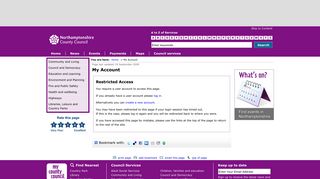 My Account - Northamptonshire County Council