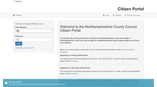 Citizens Portal - Logon - Northamptonshire County Council