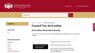 Council Tax: do it online - Northampton Borough Council