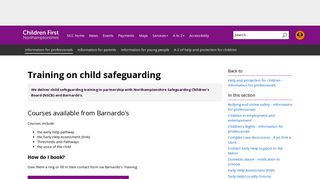 Training on child safeguarding - Northamptonshire County Council