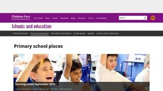 Primary school places - Schools and education - Northamptonshire ...