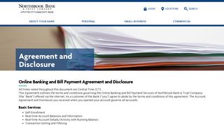 Agreement and Disclosure - Northbrook Bank & Trust