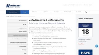 eStatements - Online Banking | Northeast Credit Union