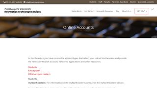 Online Accounts - Northeastern ITS