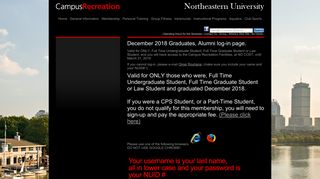 Alumni Log-in page - Campus Recreation - Northeastern University