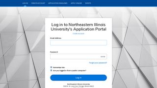 Log in to Northeastern Illinois University's Application Portal