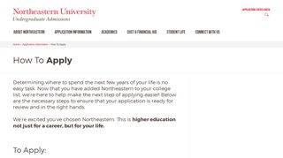 How To Apply | Northeastern University Admissions
