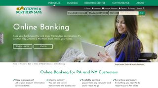 Online Banking Services | NY, PA Online Bank | Citizens & Northern
