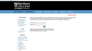 Northern College Student Portal
