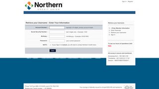 Forgot Username? - Northern Online Banking