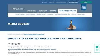 Northern Credit Union - Notice for Existing MasterCard card holders