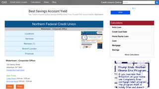 Northern Federal Credit Union - Watertown, NY - Credit Unions Online