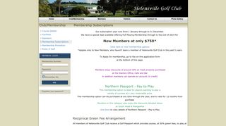 Membership subscriptions - Helensville Golf Club