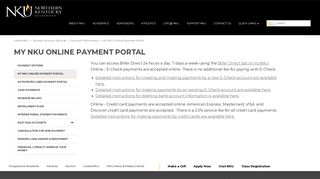 My NKU Online Payment Portal: Northern Kentucky University, Greater ...