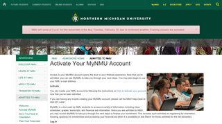 Activate Your MyNMU Account | NMU Admissions