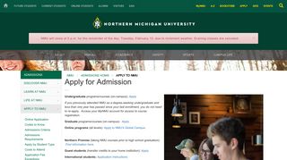 Apply for Admission | NMU Admissions - Northern Michigan University