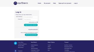 Log in - Northern: Train tickets, travel information, train times and train ...