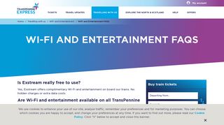 WiFi and Entertainment FAQs | TransPennine Express