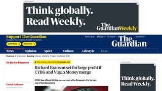 Richard Branson set for large profit if CYBG and Virgin Money merge ...