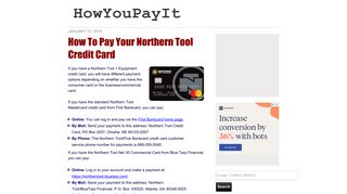 How To Pay Your Northern Tool Credit Card - HowYouPayIt