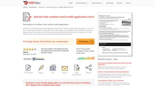 Northern Tool Credit Application - Fill Online, Printable, Fillable, Blank ...