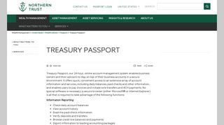 Treasury Passport - Wealth Advisor - Northern Trust