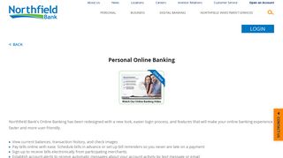 Personal Online Banking | Northfield Bank