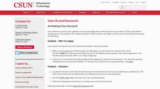 User ID and Password | California State University, Northridge