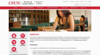 Applicants | California State University, Northridge - CSuN