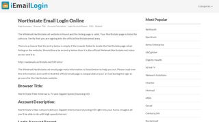 Northstate Email Login Page URL 2019 | iEmailLogin