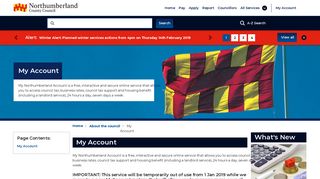 Northumberland County Council - My Account